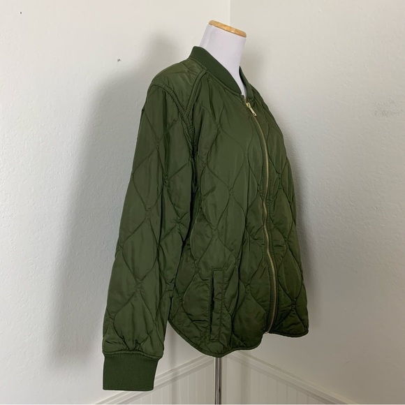Old Navy Lightweight Quilted Puffer Jacket Women’s 2X Army Green Pockets - Picture 5 of 12